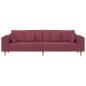 Preview: Stoffsofa mit Kissen Weinrot 208 cm Stoff