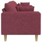 Preview: Stoffsofa mit Kissen Weinrot 208 cm Stoff