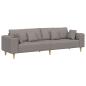 Preview: Stoffsofa mit Kissen Taupe 208 cm Stoff