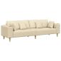 Preview: Stoffsofa mit Kissen Creme 208 cm Stoff