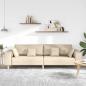 Preview: Stoffsofa mit Kissen Creme 208 cm Stoff
