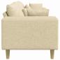 Preview: Stoffsofa mit Kissen Creme 208 cm Stoff