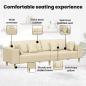 Preview: Stoffsofa mit Kissen Creme 208 cm Stoff