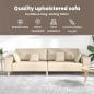 Preview: Stoffsofa mit Kissen Creme 208 cm Stoff