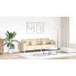 Preview: Stoffsofa mit Kissen Creme 208 cm Stoff