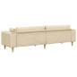 Preview: Stoffsofa mit Kissen Creme 208 cm Stoff