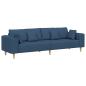 Preview: Stoffsofa mit Kissen Blau 208 cm Stoff