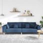 Preview: Stoffsofa mit Kissen Blau 208 cm Stoff