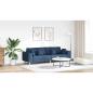 Preview: Stoffsofa mit Kissen Blau 208 cm Stoff