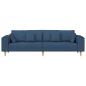 Preview: Stoffsofa mit Kissen Blau 208 cm Stoff