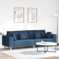 Preview: Stoffsofa mit Kissen Blau 208 cm Stoff