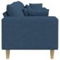Preview: Stoffsofa mit Kissen Blau 208 cm Stoff