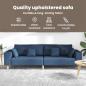 Preview: Stoffsofa mit Kissen Blau 208 cm Stoff