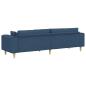 Preview: Stoffsofa mit Kissen Blau 208 cm Stoff