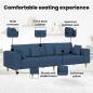 Preview: Stoffsofa mit Kissen Blau 208 cm Stoff