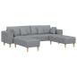 Preview: Stoffsofa mit Kissen 3 pcs Hellgrau 208 cm Stoff