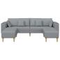 Preview: Stoffsofa mit Kissen 3 pcs Hellgrau 208 cm Stoff
