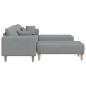 Preview: Stoffsofa mit Kissen 3 pcs Hellgrau 208 cm Stoff