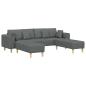 Preview: ARDEBO.de - Stoffsofa mit Kissen 3 pcs Dunkelgrau 208 cm Stoff