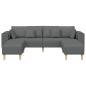 Preview: Stoffsofa mit Kissen 3 pcs Dunkelgrau 208 cm Stoff