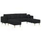 Preview: ARDEBO.de - Stoffsofa mit Kissen 3 pcs Schwarz 208 cm Stoff