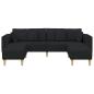 Preview: Stoffsofa mit Kissen 3 pcs Schwarz 208 cm Stoff