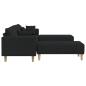 Preview: Stoffsofa mit Kissen 3 pcs Schwarz 208 cm Stoff