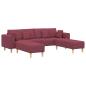 Preview: Stoffsofa mit Kissen 3 pcs Weinrot 208 cm Stoff