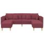 Preview: Stoffsofa mit Kissen 3 pcs Weinrot 208 cm Stoff