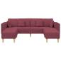 Preview: Stoffsofa mit Kissen 3 pcs Weinrot 208 cm Stoff