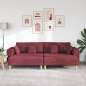 Preview: Stoffsofa mit Kissen 3 pcs Weinrot 208 cm Stoff