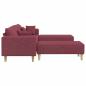 Preview: Stoffsofa mit Kissen 3 pcs Weinrot 208 cm Stoff