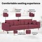 Preview: Stoffsofa mit Kissen 3 pcs Weinrot 208 cm Stoff