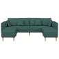 Preview: Stoffsofa mit Kissen 3 pcs Dunkelgrün 208 cm Stoff