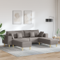 Preview: Stoffsofa mit Kissen 3 pcs Taupe 208 cm Stoff