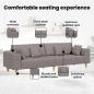 Preview: Stoffsofa mit Kissen 3 pcs Taupe 208 cm Stoff