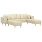 Preview: Stoffsofa mit Kissen 3 pcs Creme 208 cm Stoff