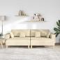 Preview: Stoffsofa mit Kissen 3 pcs Creme 208 cm Stoff