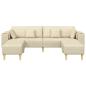 Preview: Stoffsofa mit Kissen 3 pcs Creme 208 cm Stoff