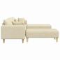 Preview: Stoffsofa mit Kissen 3 pcs Creme 208 cm Stoff