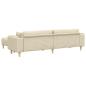 Preview: Stoffsofa mit Kissen 3 pcs Creme 208 cm Stoff