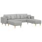 Preview: Stoffsofa mit Kissen 3 pcs Wolken-Grau 208 cm Stoff