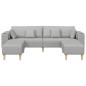 Preview: Stoffsofa mit Kissen 3 pcs Wolken-Grau 208 cm Stoff