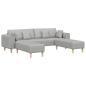 Preview: Stoffsofa mit Kissen 3 pcs Wolken-Grau 208 cm Stoff