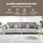 Preview: Stoffsofa mit Kissen 3 pcs Wolken-Grau 208 cm Stoff