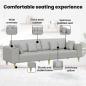 Preview: Stoffsofa mit Kissen 3 pcs Wolken-Grau 208 cm Stoff
