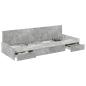 Preview: Bett mit Stauraum mit Kopfteil Beton Grau 90 x 200 cm Holzwerkstoff