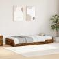 Preview: ARDEBO.de - Bett mit Stauraum Geräucherte Eiche 90 x 200 cm Holzwerkstoff