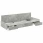Preview: Bett mit Stauraum mit Kopfteil Beton Grau 80 x 200 cm Holzwerkstoff