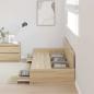 Preview: Bett mit Stauraum mit Kopfteil Sonoma Eiche 75 x 190 cm Holzwerkstoff